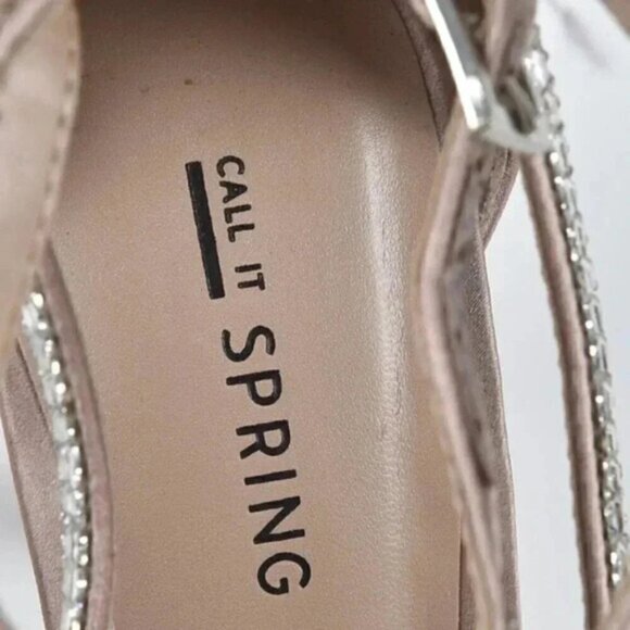 Call it  Spring Embellished Ankle Strap Blush Pink Sparkle Bling Size 7.5 - Picture 9 of 13